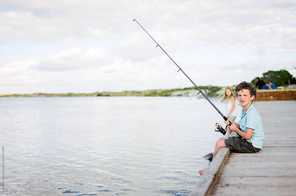 Cast fishing on the edge for mackerel